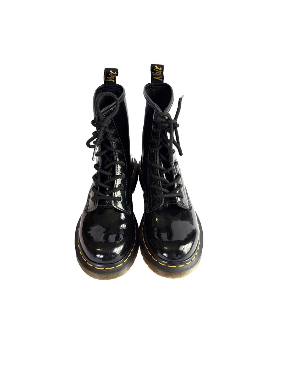 Dr. Martens Air Wair Black Patent Leather Combat Boots Women Size 7